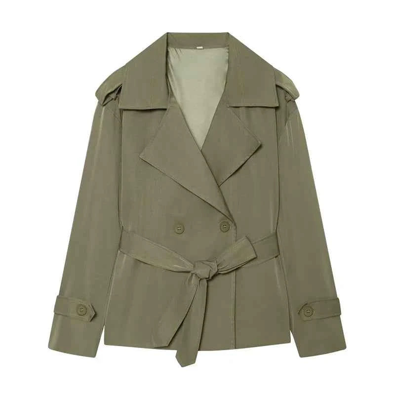 Belted Short Trench Coat