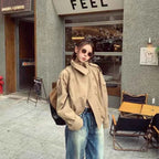 Cropped Double-Breasted Trench Coat