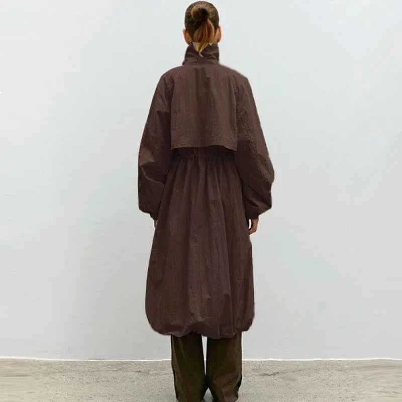 Drawstring Waist Trench Coat