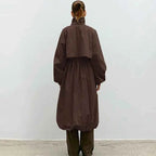 Drawstring Waist Trench Coat