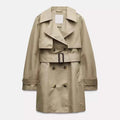 Belted Double-Breasted Trench Coat