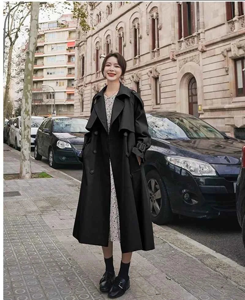 Belted Double-Breasted Trench Coat