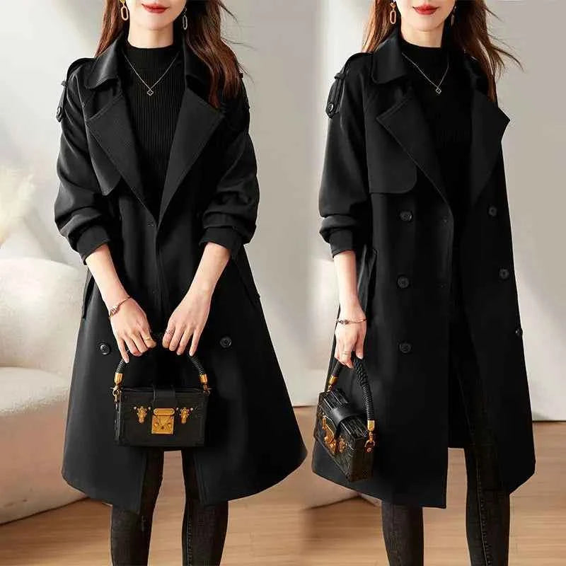 Belted A-Line Trench Coat