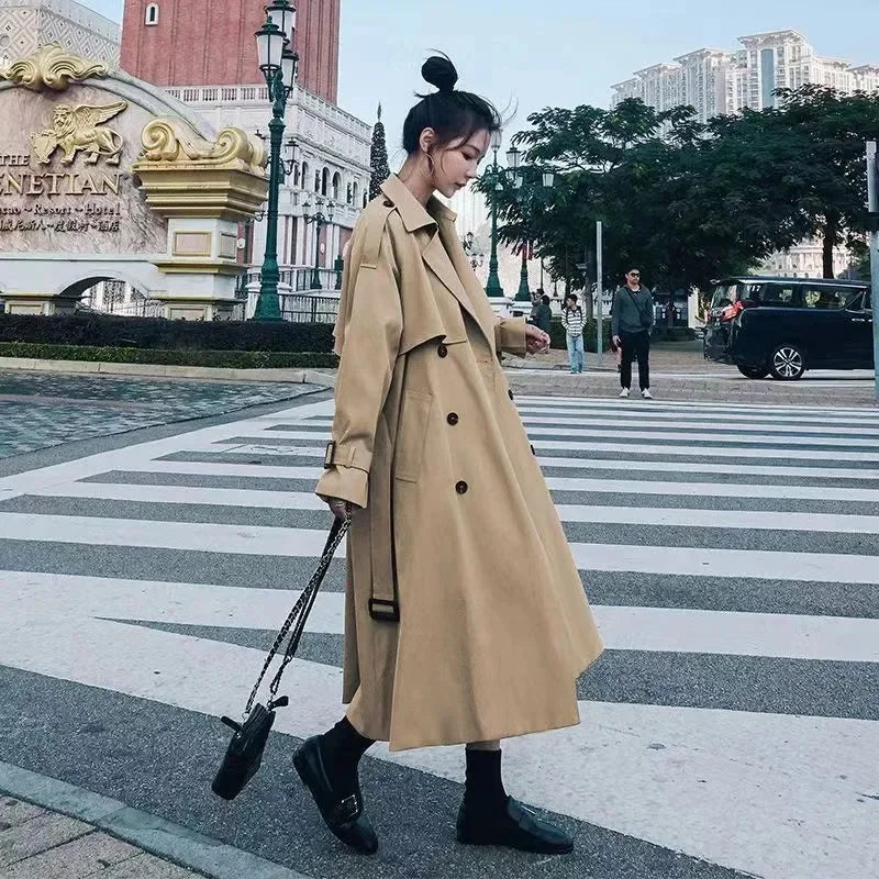 Belted Double-Breasted Trench Coat - Isabella Mae