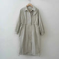 Drawstring Waist Trench Coat