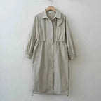 Drawstring Waist Trench Coat