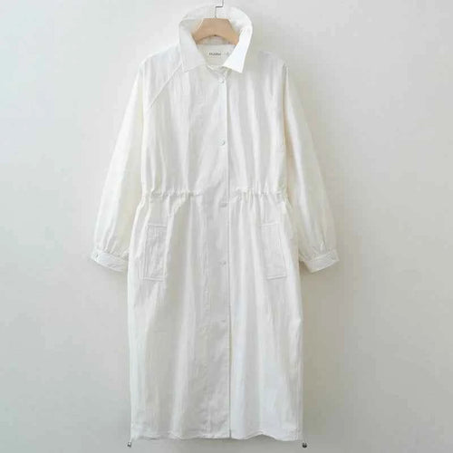 Drawstring Waist Trench Coat