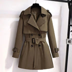 Belted Double-Breasted Trench Coat - Isabella Mae