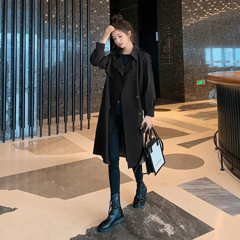 Belted Double-Breasted Trench Coat - Isabella Mae
