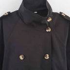 Cropped Double-Breasted Trench Coat