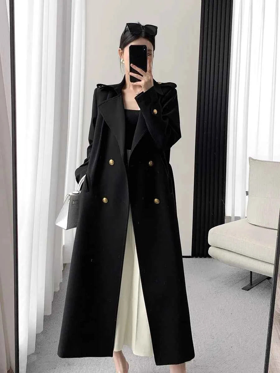Gold Button Trench Coat