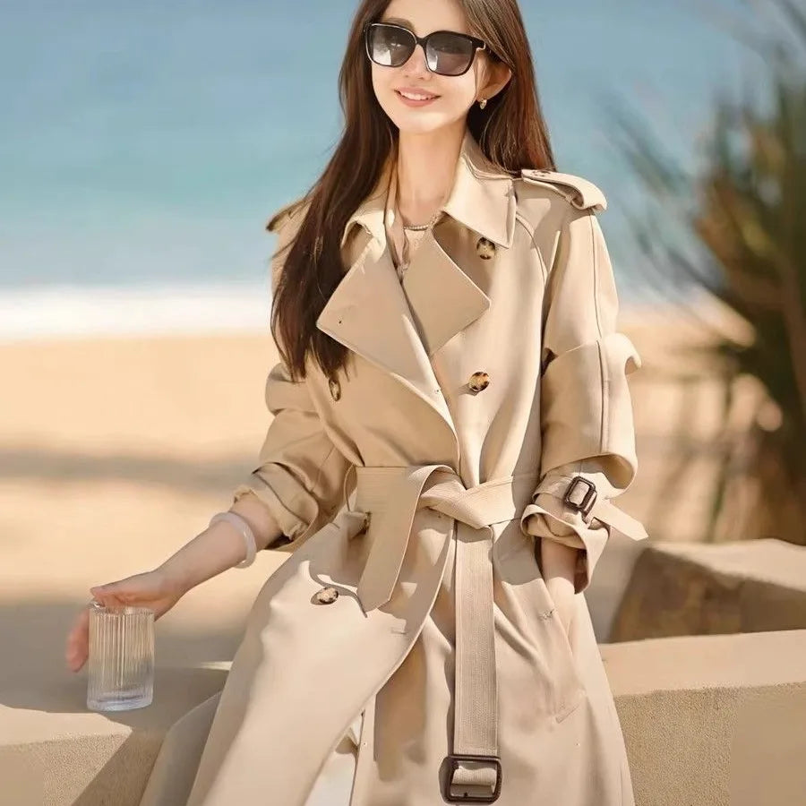 Belted Double Breasted Trench Coat - Isabella Mae
