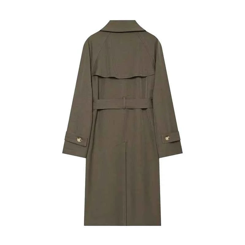 Belted Double-Breasted Trench Coat