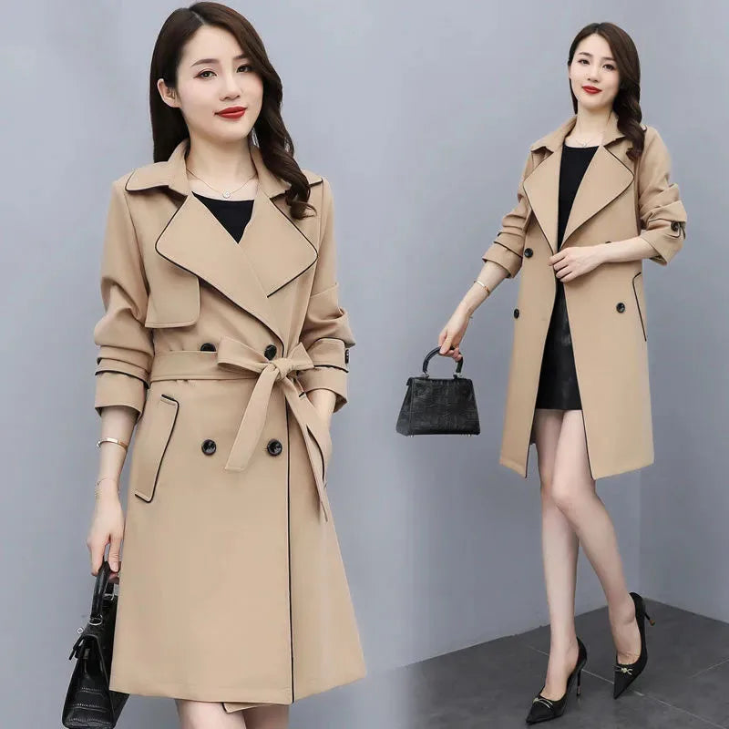 Belted Double-Breasted Trench Coat - Isabella Mae