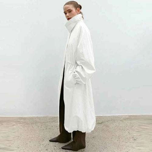 Drawstring Waist Trench Coat