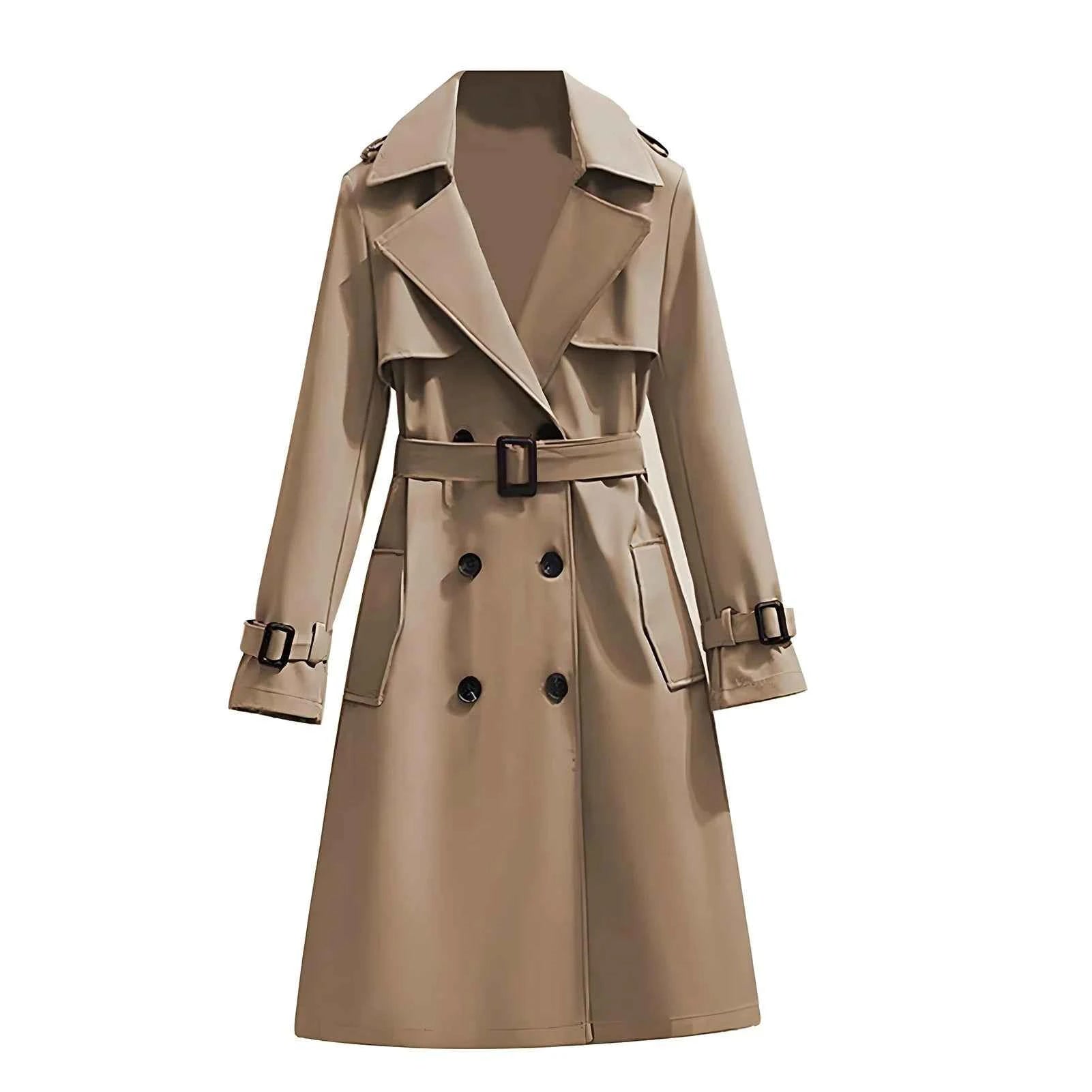 Belted Double-Breasted Trench Coat