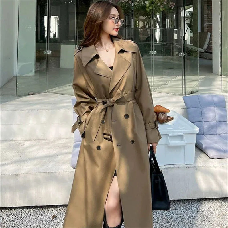 Belted Long Trench Coat - Isabella Mae