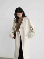 Contrast Lapel Trench Coat