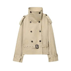 Khaki Cropped Trench Coat