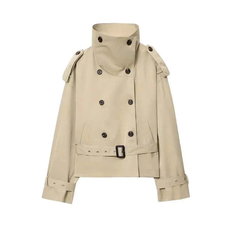 Khaki Cropped Trench Coat