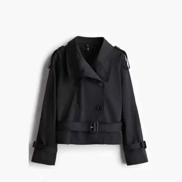 Belted Cropped Trench Jacket