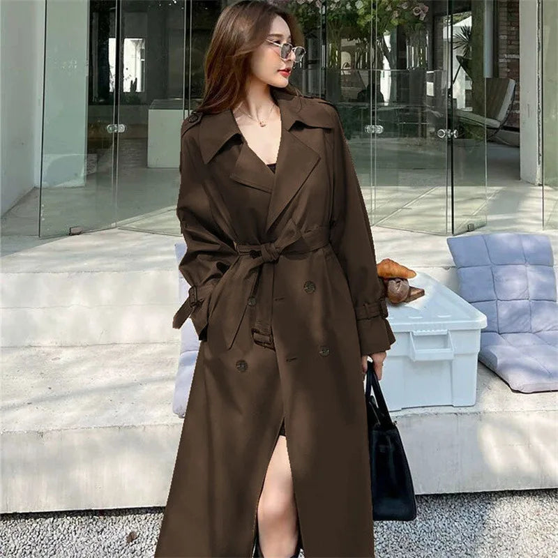 Belted Long Trench Coat - Isabella Mae