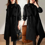 Belted A-Line Trench Coat