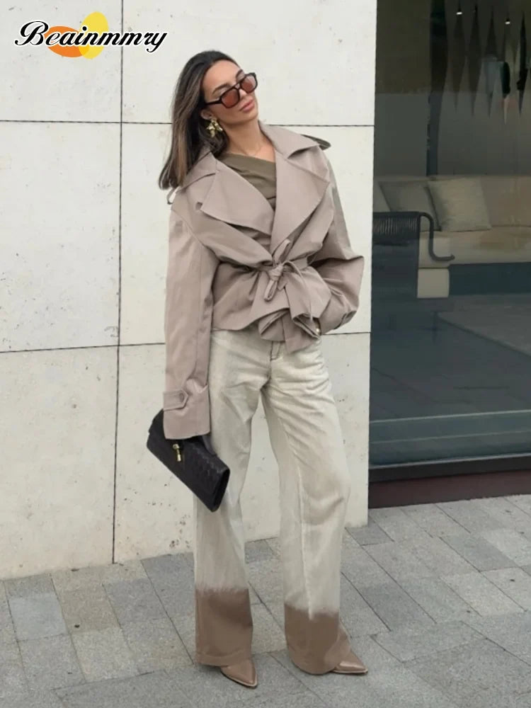 Belted Double-Breasted Trench Jacket - Isabella Mae