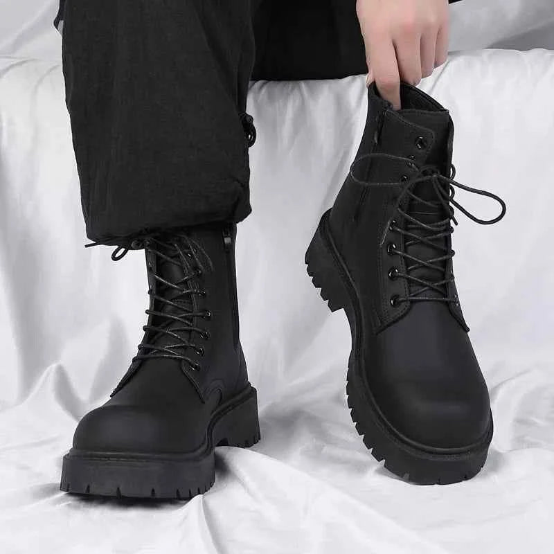 Men's Black Combat Ankle Boots
