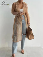 Sheer Longline Trench Coat - Isabella Mae