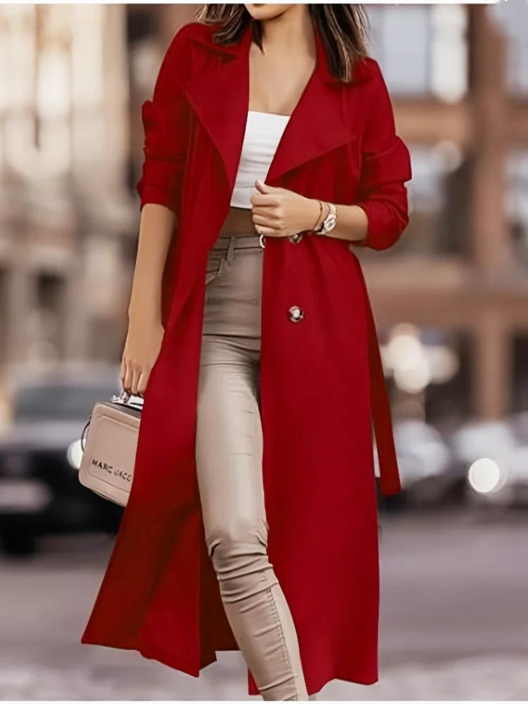 Double-Breasted Belted Trench Coat - Isabella Mae
