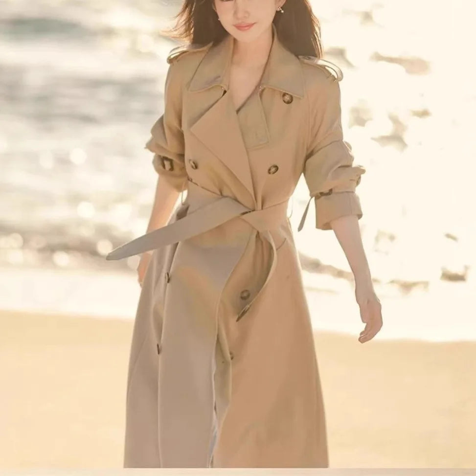 Belted Double-Breasted Trench Coat - Isabella Mae