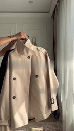 Belted Cropped Trench Jacket - Isabella Mae