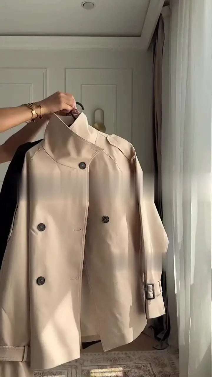 Belted Cropped Trench Jacket - Isabella Mae