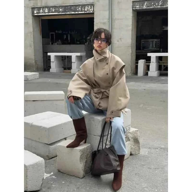 Belted Cape Trench Coat
