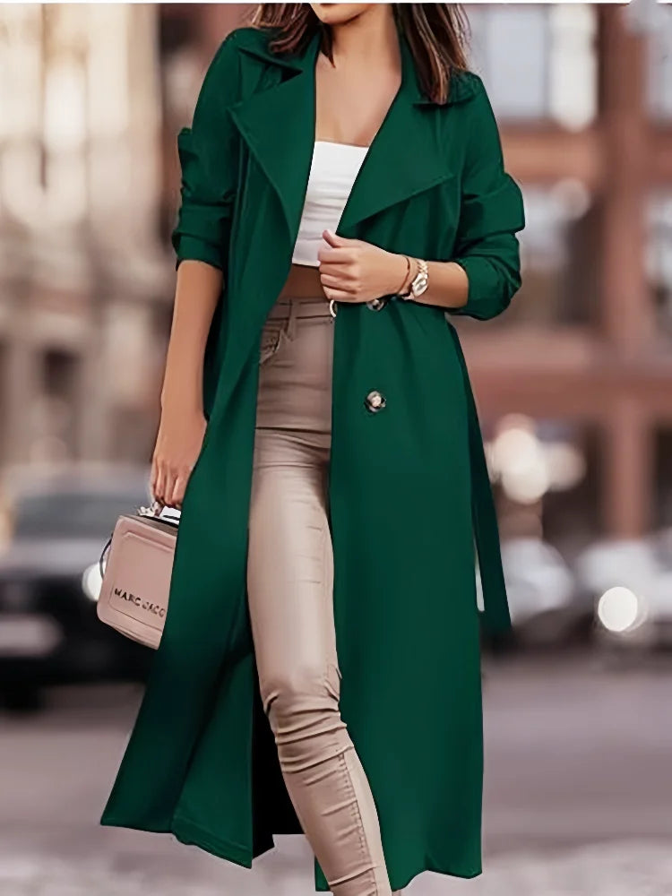 Double-Breasted Belted Trench Coat - Isabella Mae