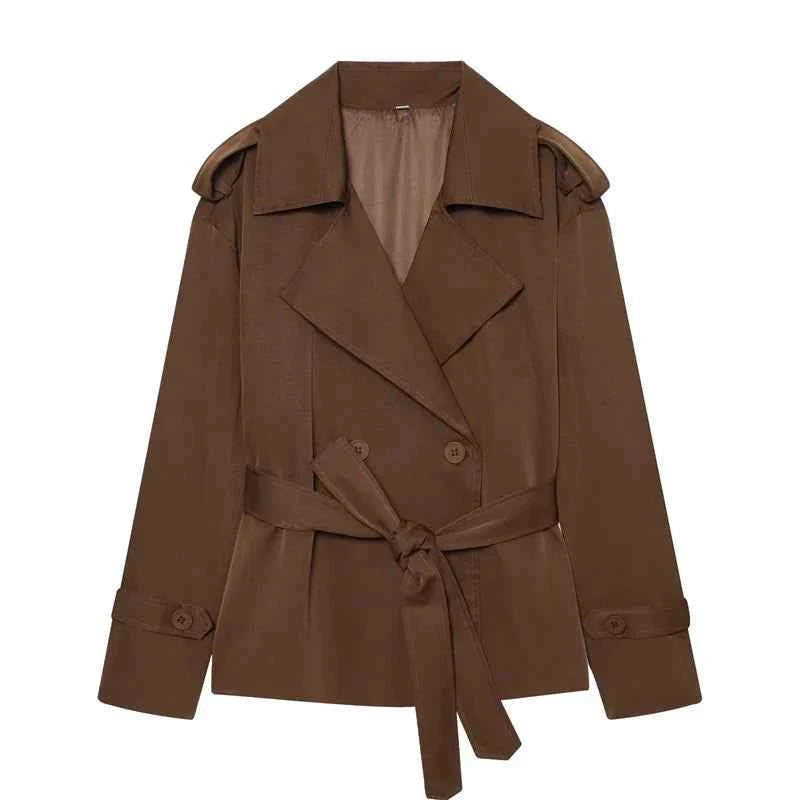 Belted Short Trench Coat