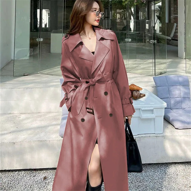 Belted Long Trench Coat - Isabella Mae