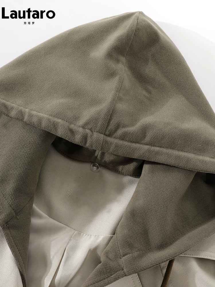Hooded Belted Trench Coat