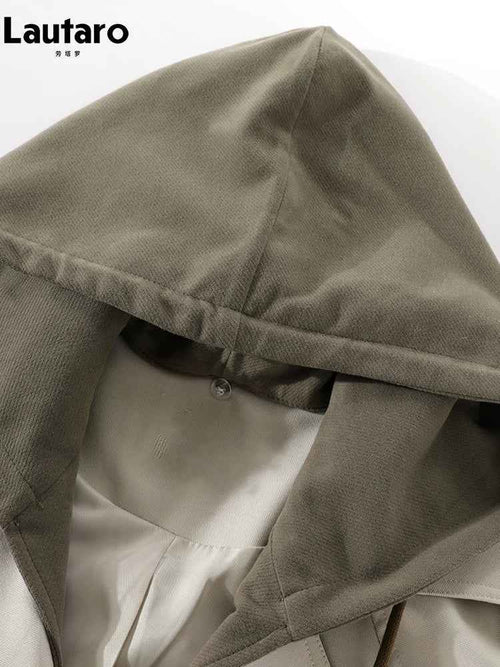 Hooded Belted Trench Coat