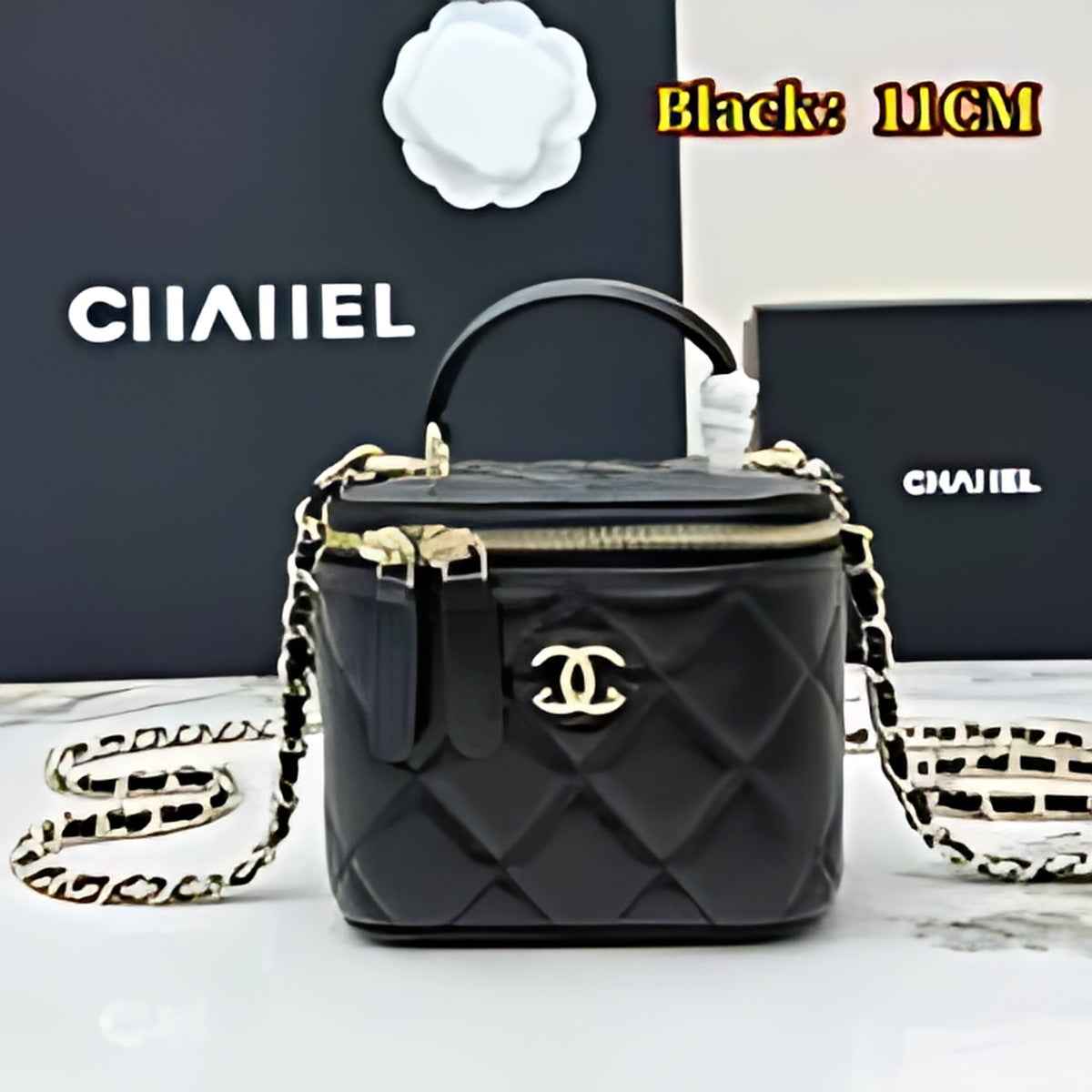Quilted Leather Vanity Crossbody Bag