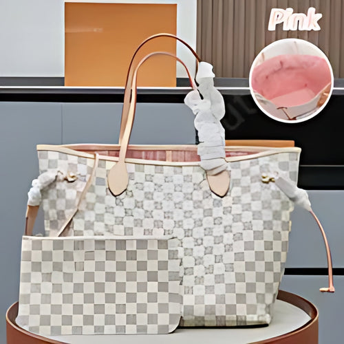 Patterned Chain Trim Tote Bag