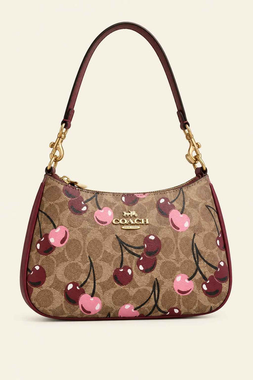 Printed Chain Accent Shoulder Bag
