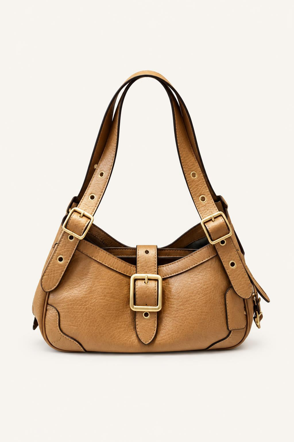 Buckle Detail Slouchy Shoulder Bag