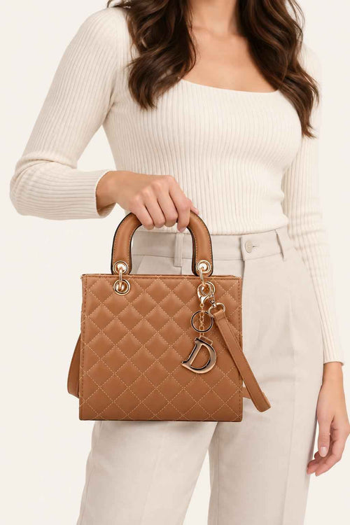 Quilted Top Handle Crossbody Bag