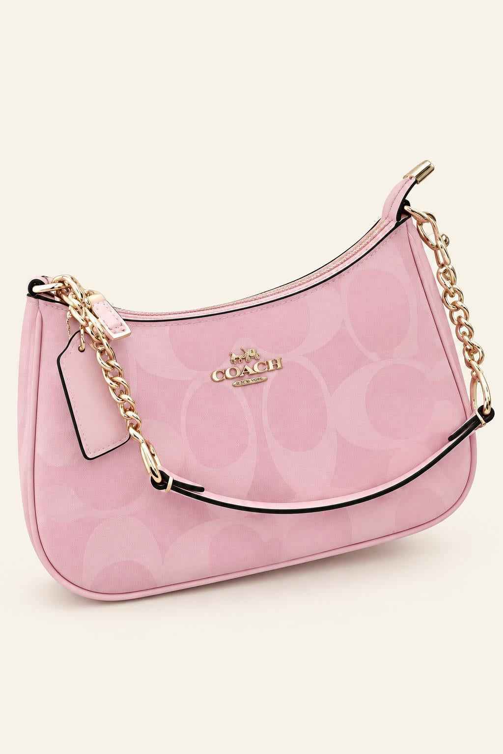Curved Zip Top Shoulder Bag