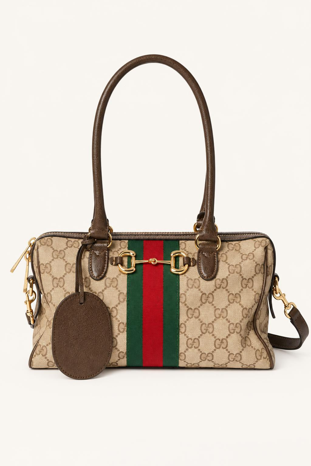 Structured Stripe Tote Satchel