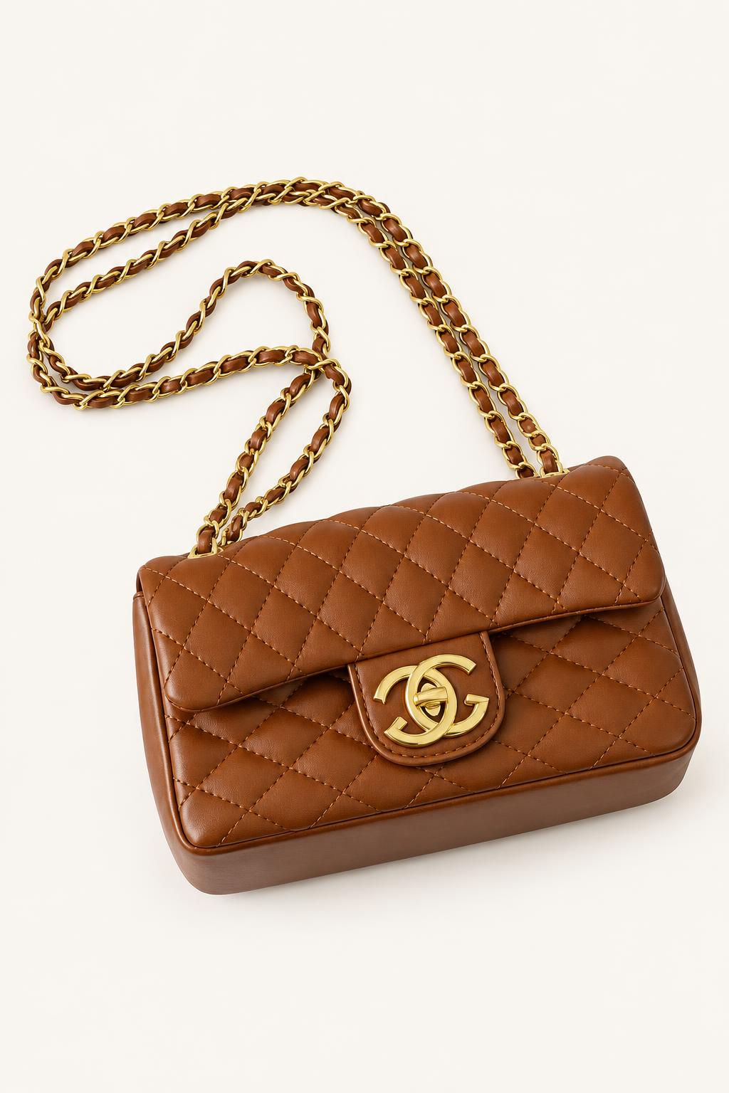 Quilted Chain Flap Crossbody Bag