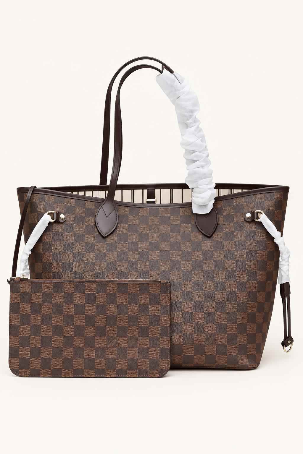Patterned Chain Trim Tote Bag