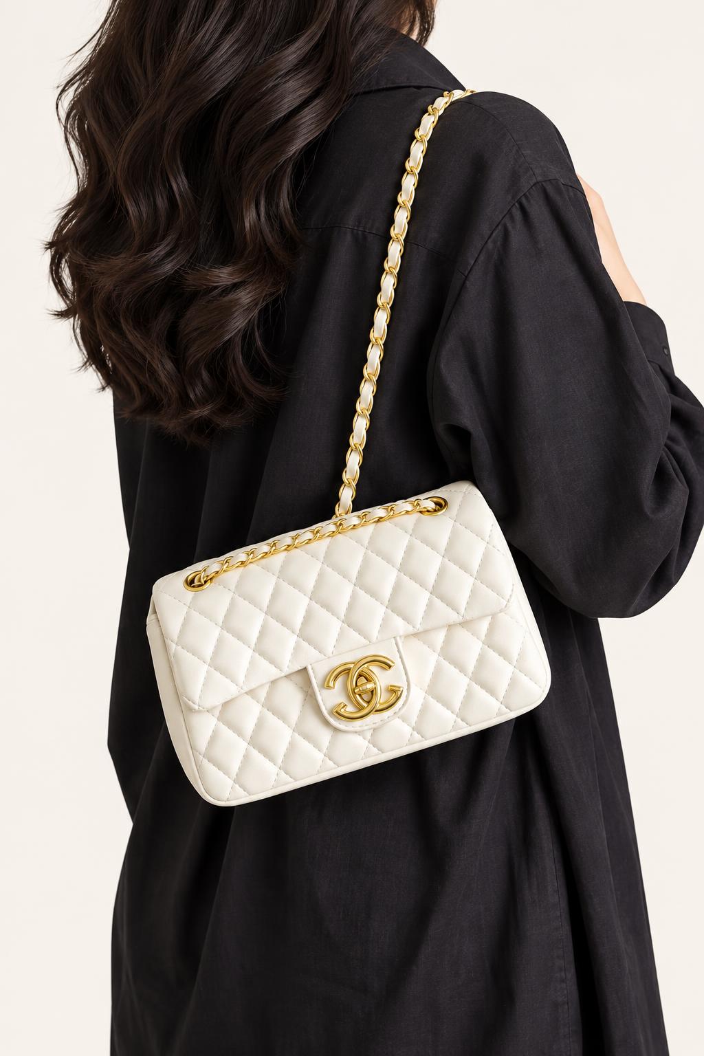 Quilted Chain Flap Crossbody Bag